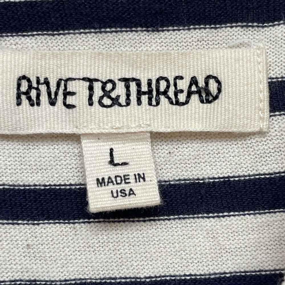 Madewell Rivet and Thread 100% cotton striped tshirt | Sz L - Picture 4 of 6